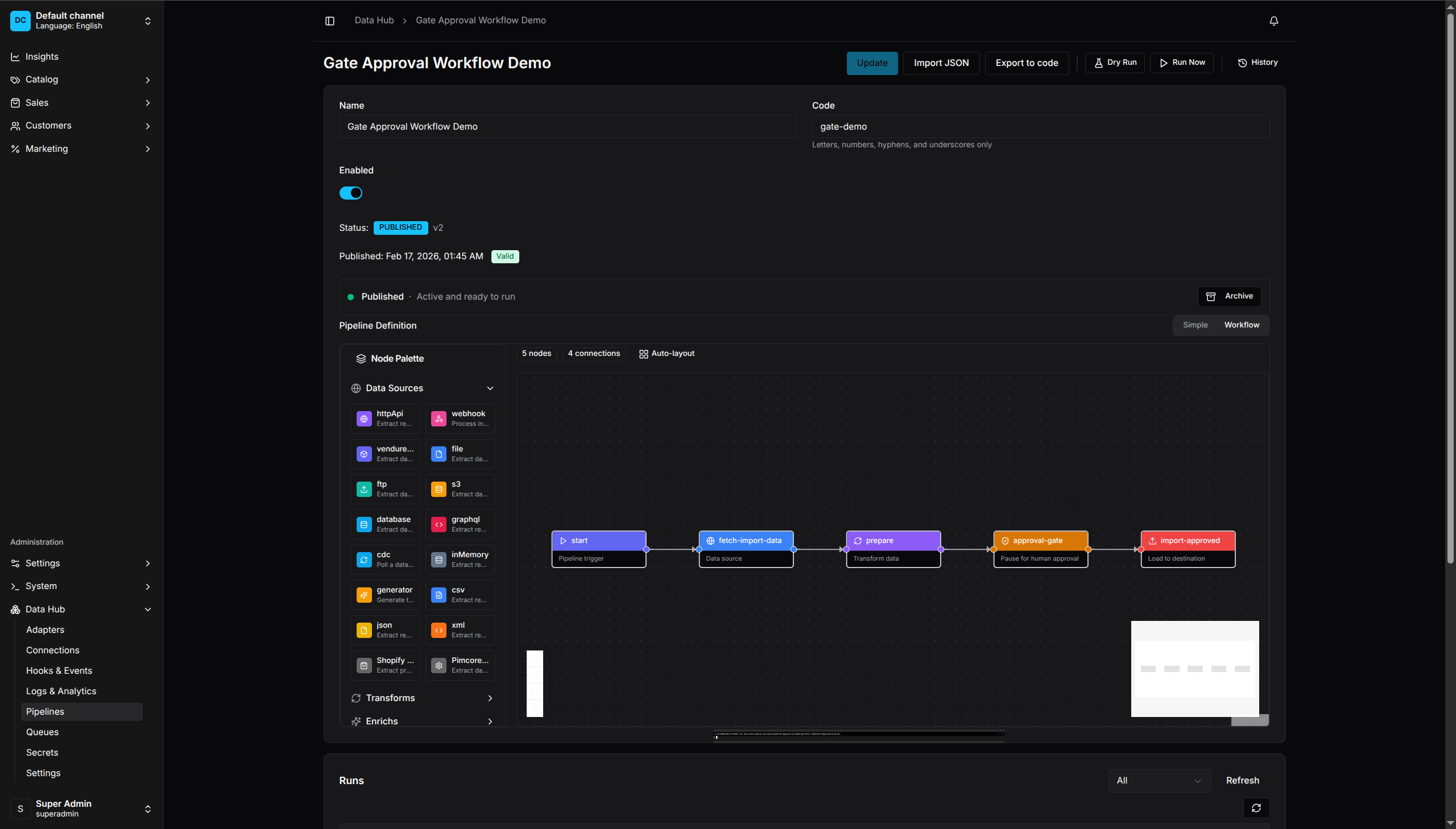 Visual Pipeline Editor